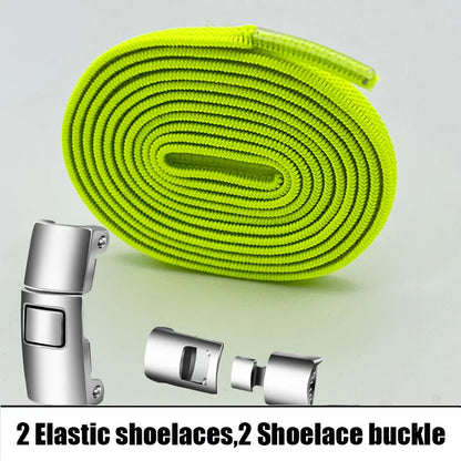 Elastic No Tie Shoelaces Semicircle Shoe Laces For Kids and Adult Sneakers Shoelace Quick Lazy Metal Lock Laces Shoe Strings