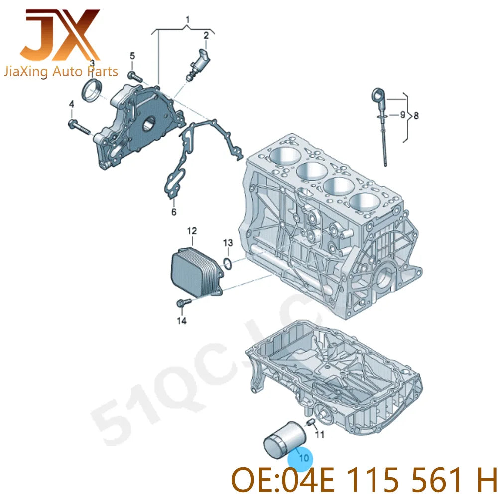 EA211 Good quality Car Oil Filter OEM 04E115561H For Volkswagen VW 6R Car Accessories OEM 04E115561H