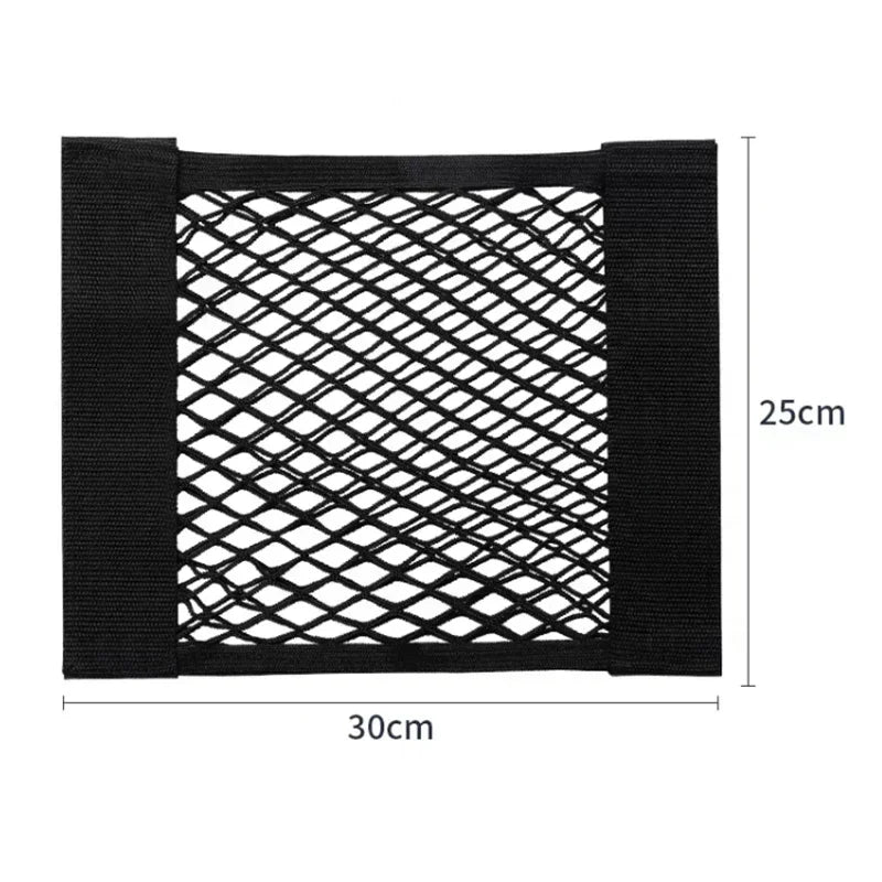 Car Trunk Mesh Organizer Universal Velcro Storage Pocket Vehicle Elastic Storage Bag Automotive Mesh Interior Accessories