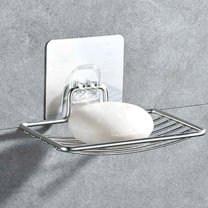 Stainless Steel Punch-free Nail-free Soap Rack – Single Layer Wall-mounted Bathroom Shelf