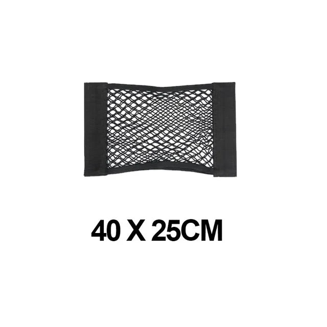 Car Trunk Mesh Organizer Universal Velcro Storage Pocket Vehicle Elastic Storage Bag Automotive Mesh Interior Accessories