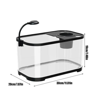 Desktop Small Betta Fish Tank Aquarium – Acrylic Office Micro Fishbowl with Filtration