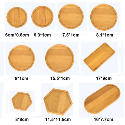 Bamboo Tray Saucer – Natural Wooden Coaster for Flower Pots, Cups & Kitchen Decor