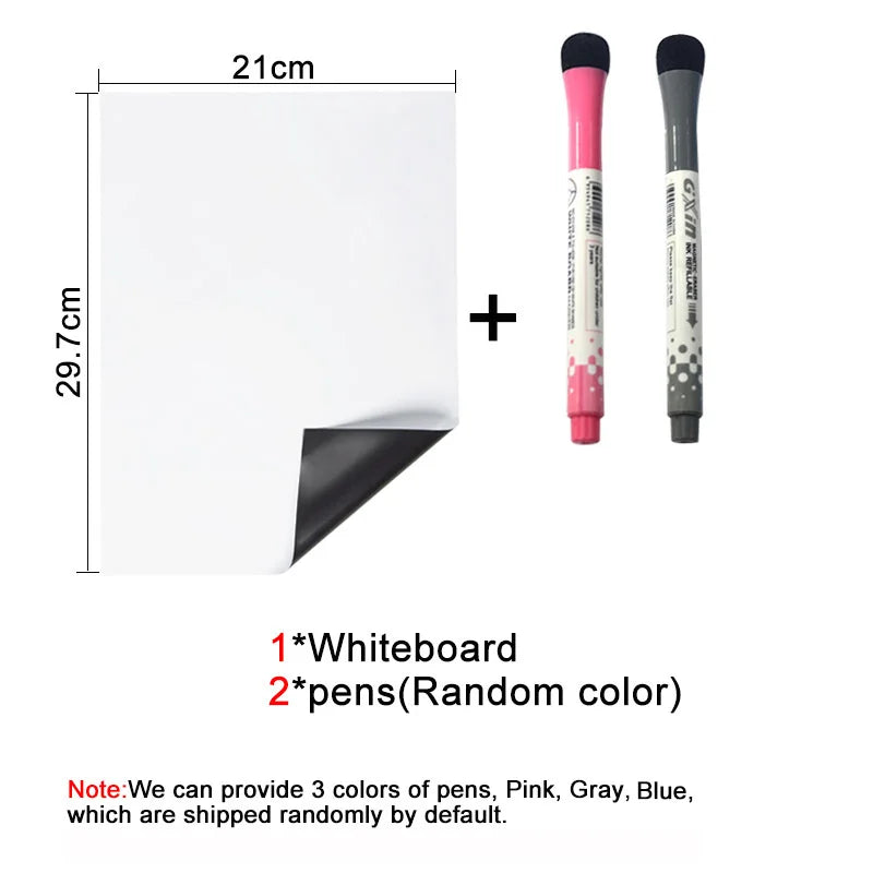 A4 Magnetic Dry Erase Board – Flexible Fridge Whiteboard Sheet for Kitchen Memo & Grocery List