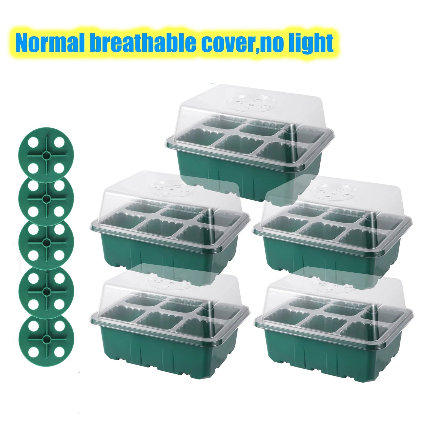 Seed Starter Tray Box with LED Grow Light – Adjustable Ventilation Nursery Pot for Seedling Germination & Indoor Gardening