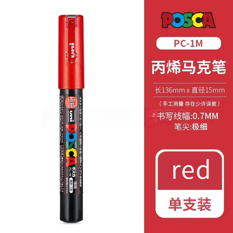 Uni Posca Full Marker Set – Multi-Colours Acrylic Permanent Graffiti Painting Pens