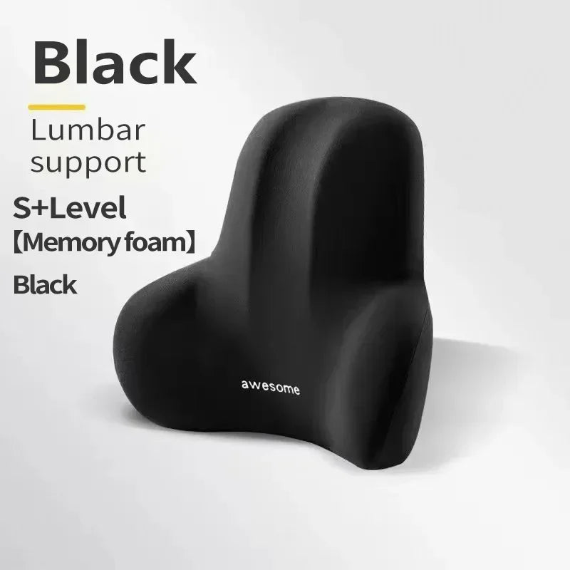 Memory Foam Lumbar Back Cushion – Ergonomic Pain Relief Pillow for Car, Office, Gaming Chairs & Postpartum Waist Support