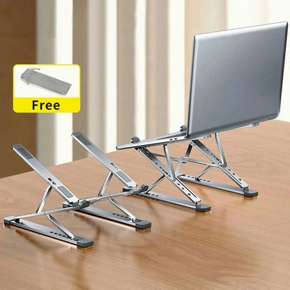 N8 Adjustable Portable Laptop Stand – Aluminum Foldable Cooling Pad Holder for MacBook, Tablet & Notebooks (11–17.3 Inch)