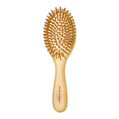 Bamboo Hair Brush – Air Cushion Massage Comb with Wide Teeth for Styling & Scalp Health