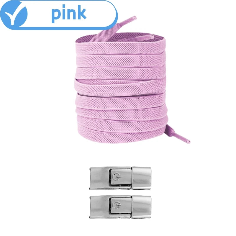 No Tie Press Lock Shoelaces – 8MM Elastic Flat Shoe Laces for Sneakers, Kids & Adults