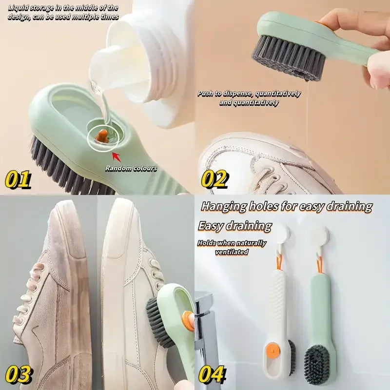Multi-Function Automatic Spot Shoe Brush – Soft Bristle Handheld Cleaner with Liquid Dispenser