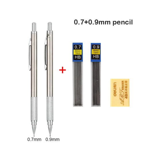 Mechanical Pencil Set 0.3–2.0mm – Full Metal Drawing & Writing Pencils with Leads for School & Office