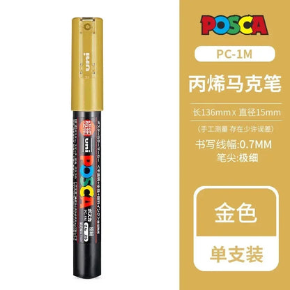 Uni Posca Full Marker Set – Multi-Colours Acrylic Permanent Graffiti Painting Pens