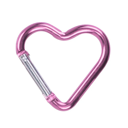 Heart-Shaped Aluminum Carabiner Clip – Keychain Hook for Outdoor, Travel, or Bottle Hanging