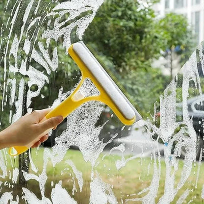 Multi-function Glass Wiper with Spray Bottle – Window & Car Cleaning Brush with Soap Dispenser