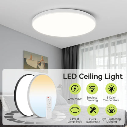 Remote Control Ceiling Lamp – Dimmable LED Chandelier Lighting for Living Room, Bedroom & Kitchen