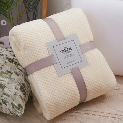 Soft Fleece Baby Blanket – Thick Thermal Swaddle Quilt for Newborn Stroller & Nursery