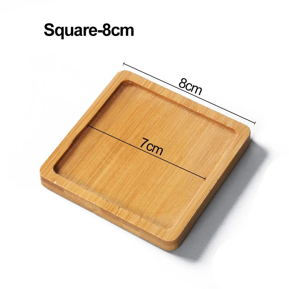 Bamboo Tray Saucer – Natural Wooden Coaster for Flower Pots, Cups & Kitchen Decor