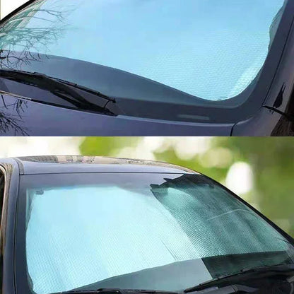 Car Front Window Sunshade – UV Protection Windshield Visor with Heat Reflective Foil