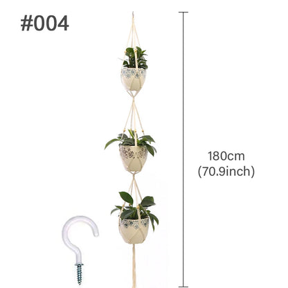 Handmade Macrame Plant Hanger – Cotton Hanging Flower Pot Holder for Indoor & Outdoor Decor