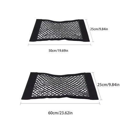Car Back Rear Mesh Trunk Seat Elastic String Net Magic Sticker Universal Storage Bag Pocket Cage Auto Organizer Seat Back Bag