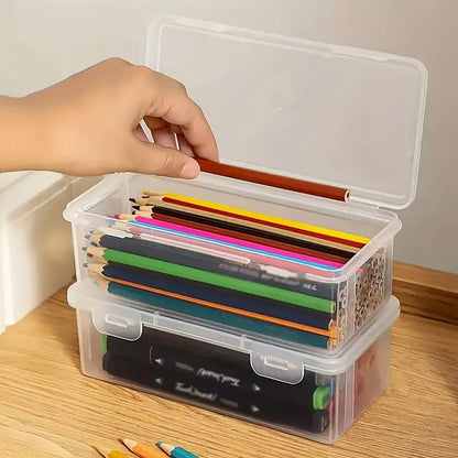 LOLEDE Transparent Pencil Case – Durable Stationery Organizer Box for School & Office Supplies
