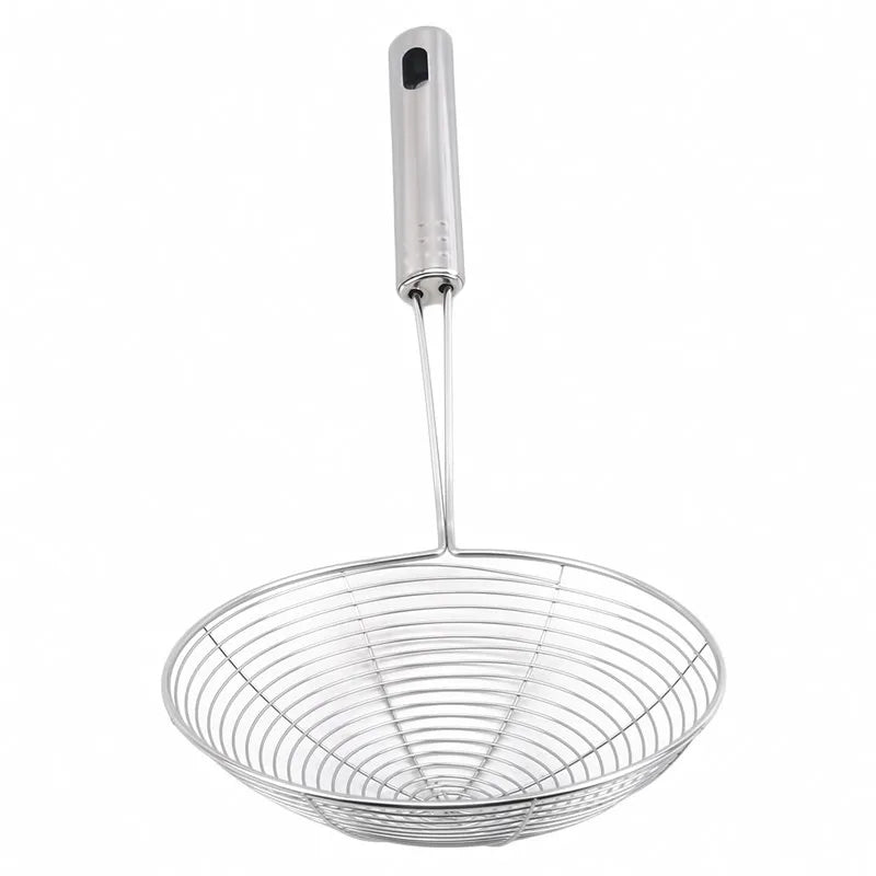 Stainless Steel Oval Skimmer – Fine Mesh Oil Strainer for Frying & Cooking