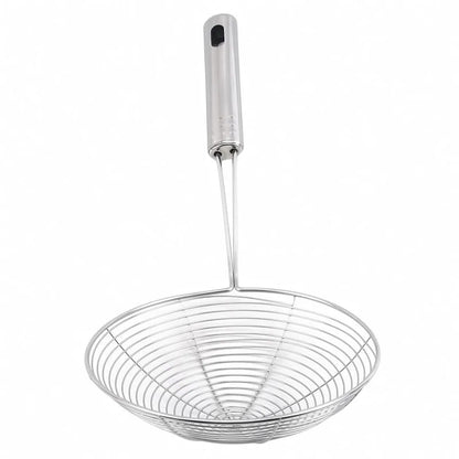 Stainless Steel Oval Skimmer – Fine Mesh Oil Strainer for Frying & Cooking