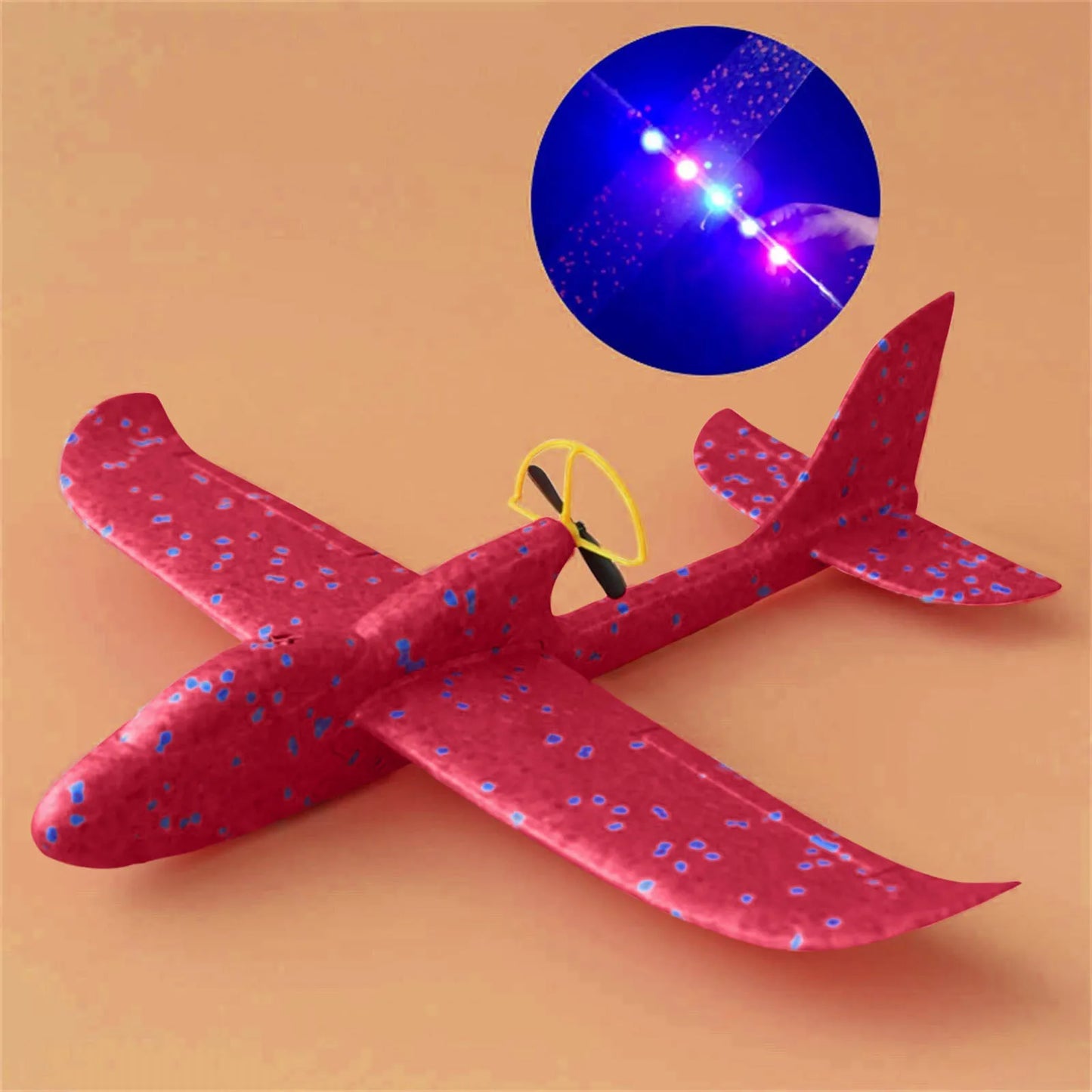 Electric Foam Glider Plane – LED Rechargeable Hand-Throw Airplane Toy for Kids Outdoor Play