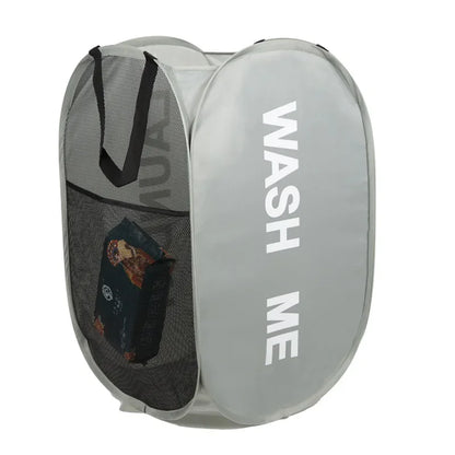 Portable Mesh Pop-Up Laundry Hamper – Breathable Foldable Laundry Basket for Travel, Dorm, Bathroom & Small Spaces