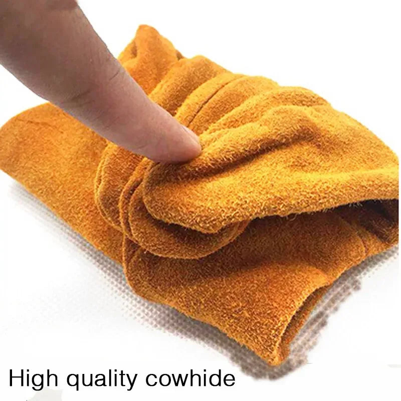 Men’s Cowhide Work Gloves – Durable Leather Gloves for Farming, Welding & Outdoor Use
