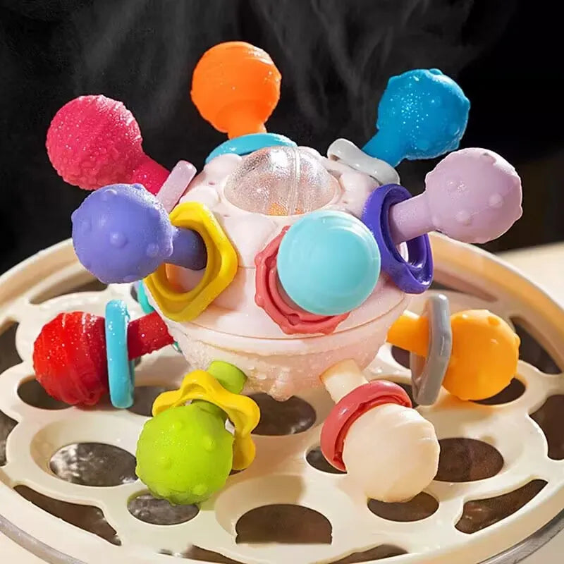 Montessori Baby Toys 0–12 Months – Silicone Sensory Rattle & Teething Toys for Infant Grasping and Development