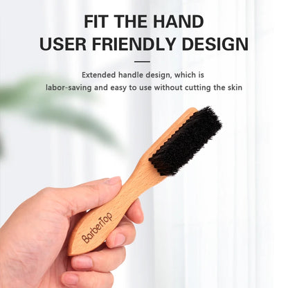 Barbertop Beard Brush – Wooden Handle Neck Duster for Broken Hair Removal & Beard Grooming