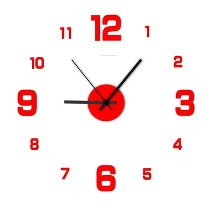 Frameless DIY Wall Clock – Modern Acrylic Silent Timepiece for Living Room, Bedroom & Office Décor