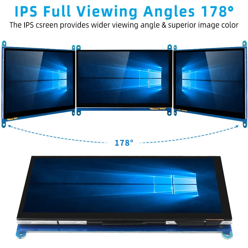 7 Inch Touch Screen Raspberry Pi 5 Capacitive HDMI-compatible TFT LCD for Orange Pi 5 Plus 3B RPI 5 4B 3B+ PC Windows AIDA64