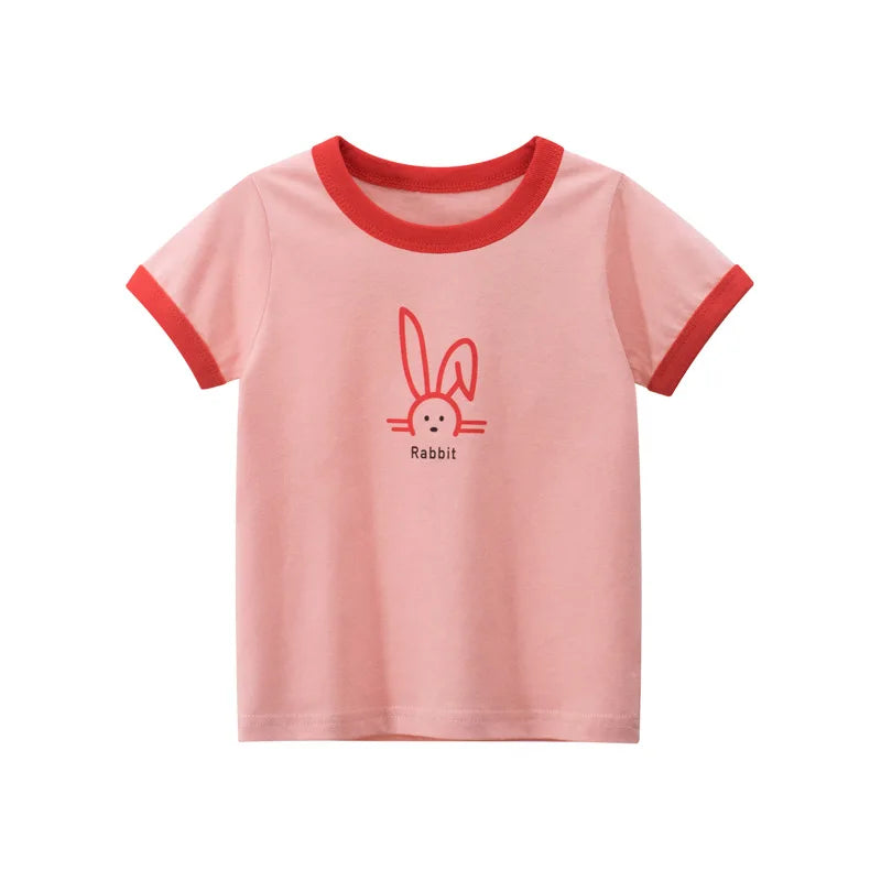 2025 Summer Kids’ Girls Short Sleeve T-Shirts – Printed Little Girl Tops for Toddlers (Ages 2-8 Years)