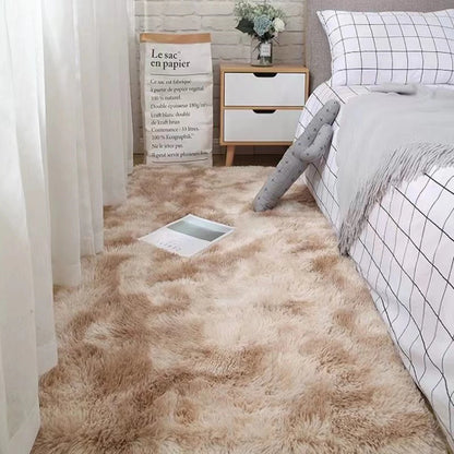Soft Fluffy Area Rugs – Non-Slip Tie-Dyed Plush Shaggy Carpet for Bedroom & Living Room