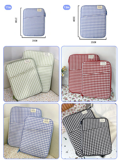 Cute Tablet Sleeve Bag 7.9-12.9 Inch Handbag Case – Shockproof Multi-Pocket Sleeve for iPad Pro, Samsung, Xiaomi
