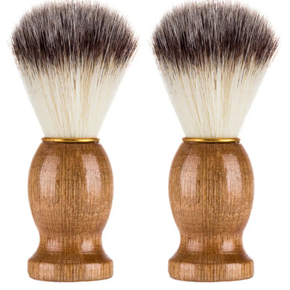 Badger Hair Shaving Brush – Wooden Handle Facial Brush for Beard Cleaning & Shave Prep