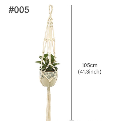 Handmade Macrame Plant Hanger – Cotton Hanging Flower Pot Holder for Indoor & Outdoor Decor