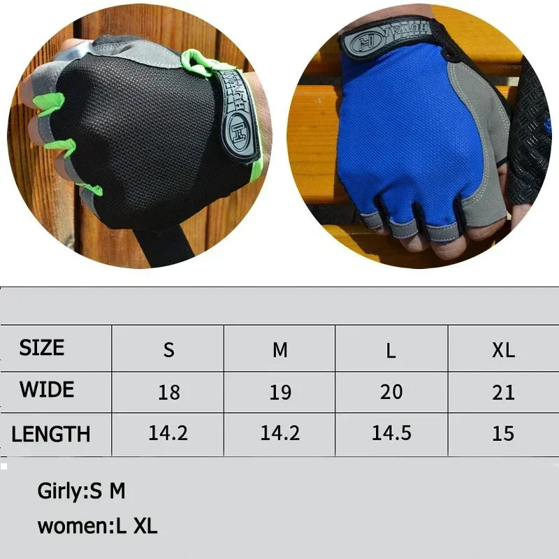 Gym Gloves Fitness Training – Fingerless Breathable Anti-Slip Cycling & Workout Gloves