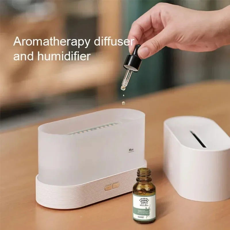 LED Ultrasonic Flame Diffuser – Color-Changing Essential Oil Lamp with Humidifier