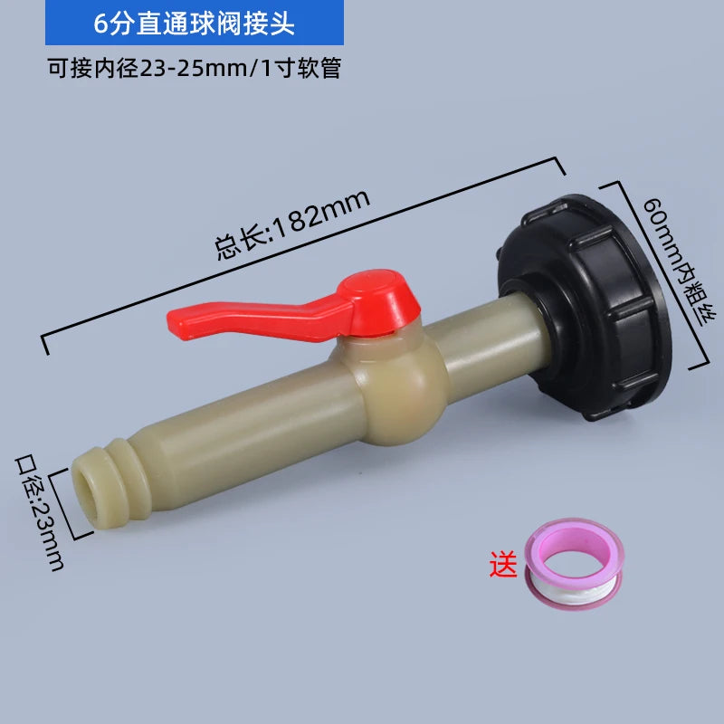 IBC Tank Adapter with Tap – S60X6 Garden Hose Connector for Irrigation