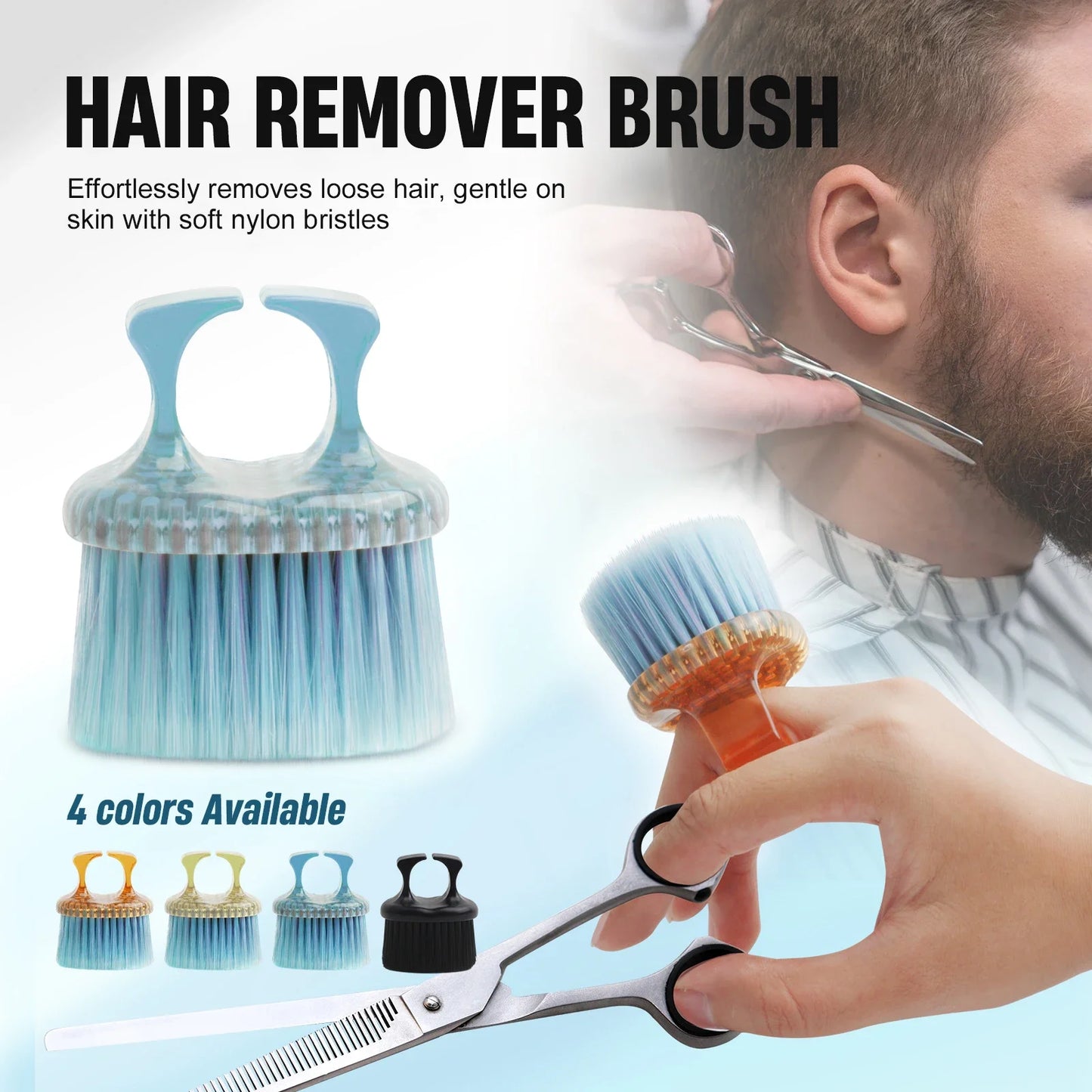 Horse Bristle Beard Brush – Portable Barbershop Shaving Brush for Facial Hair & Skin Cleaning