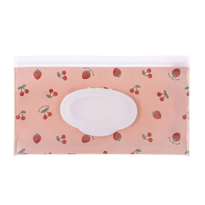 EVA Wet Wipes Bag – Portable Baby Wipes Pouch with Flip Cover & Snap-Strap Holder Case