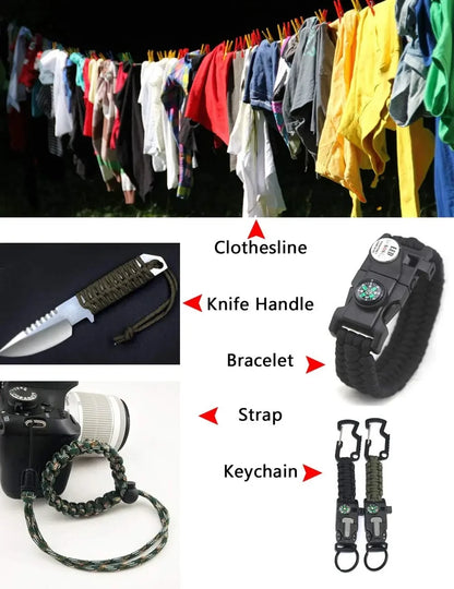 31m Handwoven Seven Core Umbrella Rope – 4mm Diameter Multi-Use Outdoor Camping & Emergency Rope