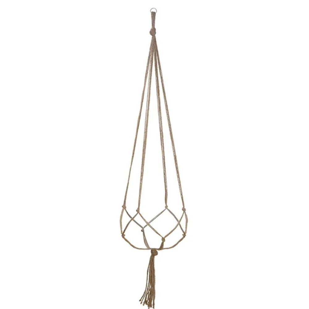 Hanging Basket Plant Handmade Macrame Plant Hanger Flower Pot Planter Hanger Wall Decor Courtyard Garden Hanging Planter