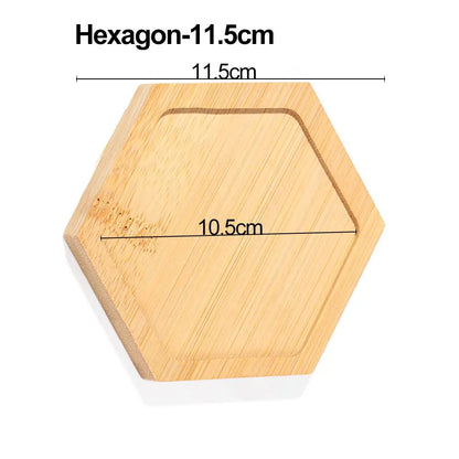 Bamboo Tray Saucer – Natural Wooden Coaster for Flower Pots, Cups & Kitchen Decor