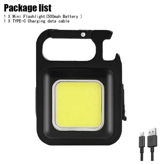 High Power LED Flashlight USB Rechargeable Camping Work Light Portable Outdoor Torch with Magnetic Base for Emergency Lighting