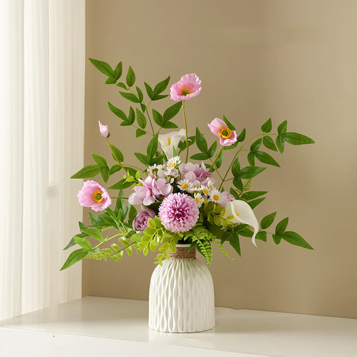 Modern Wave Ripple Plastic Vase – Nordic Flower Pot for Desktop or Table Decoration